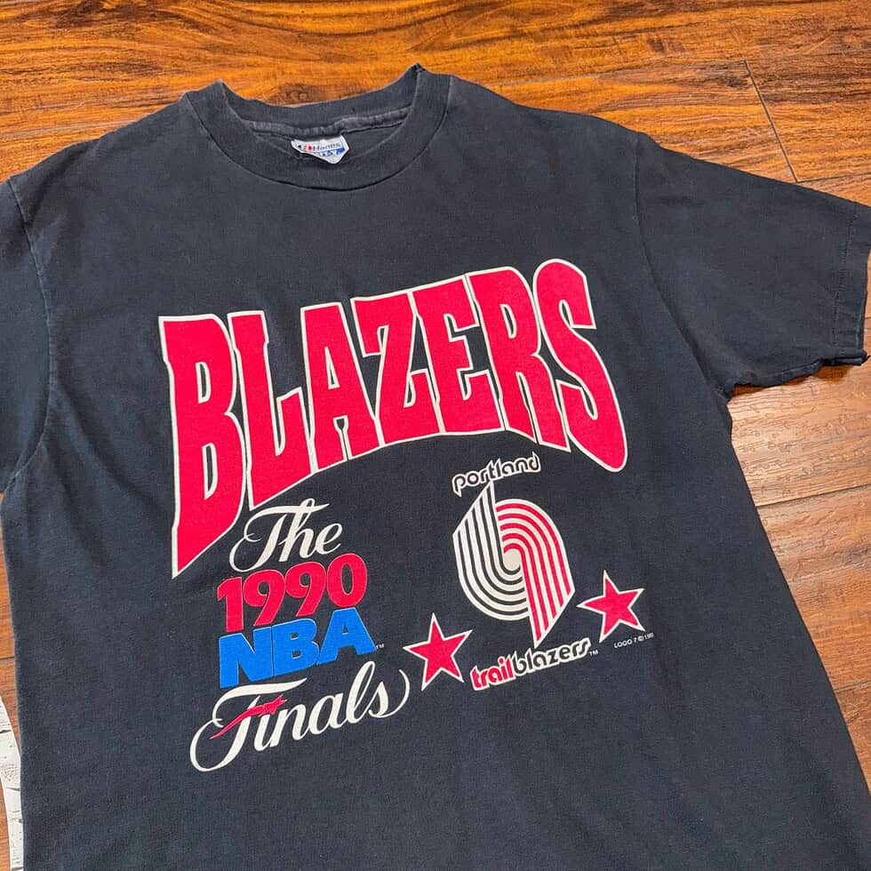 Hanes 90's Finals Portland Trail Blazers Tee Sz L - Image 2