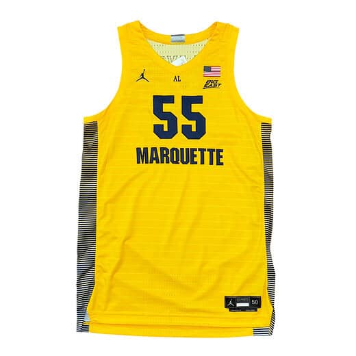 Jordan Team-Issued Yellow Marquette Jersey Sz XL + 4”Length