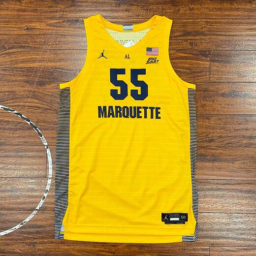 Jordan Team-Issued Yellow Marquette Jersey Sz XL +4