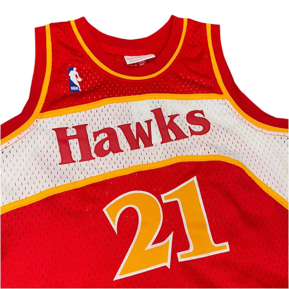 Mitchell & Ness Atlanta Hawks Dominque Wilkins Jersey Sz YL - Image 5