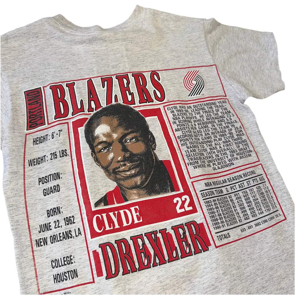 Nutmeg Portland Trail Blazers Clyde Drexler Tee Sz M - Image 7