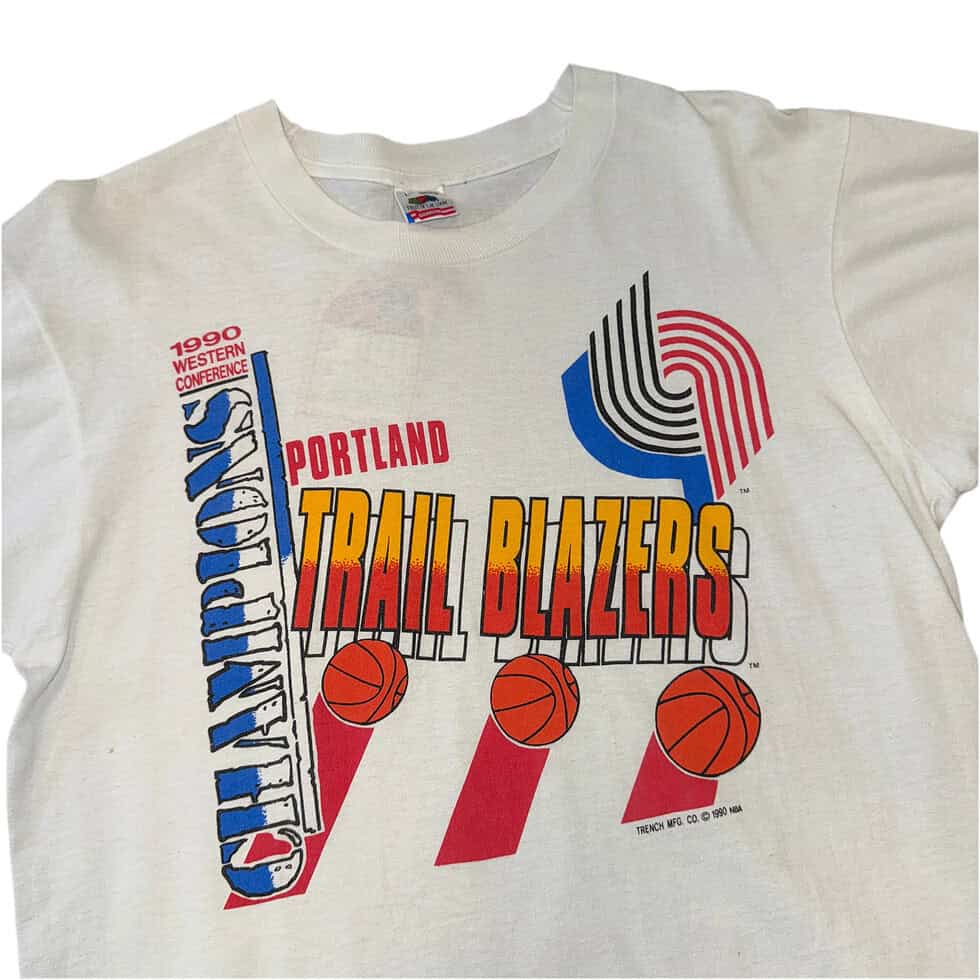 FOTL 90's WCC Portland Trail Blazers Tee Sz L - Image 2