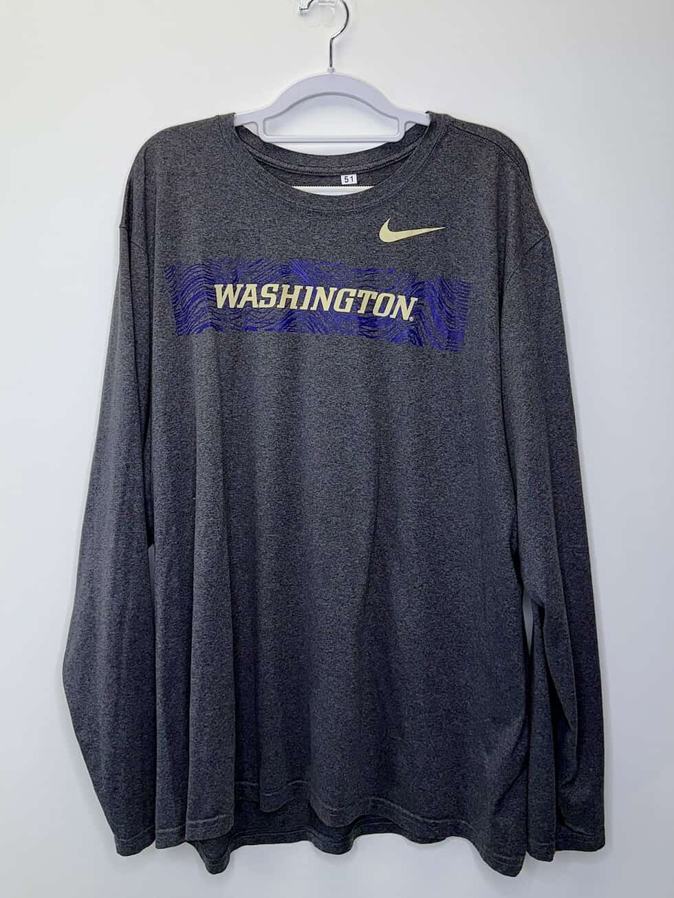 Nike Washington Huskies FB Long Sleeve Tee - 3XL