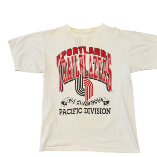 Portland Trail Blazers Puff Print 1991 Pacific Division Tee Sz XL