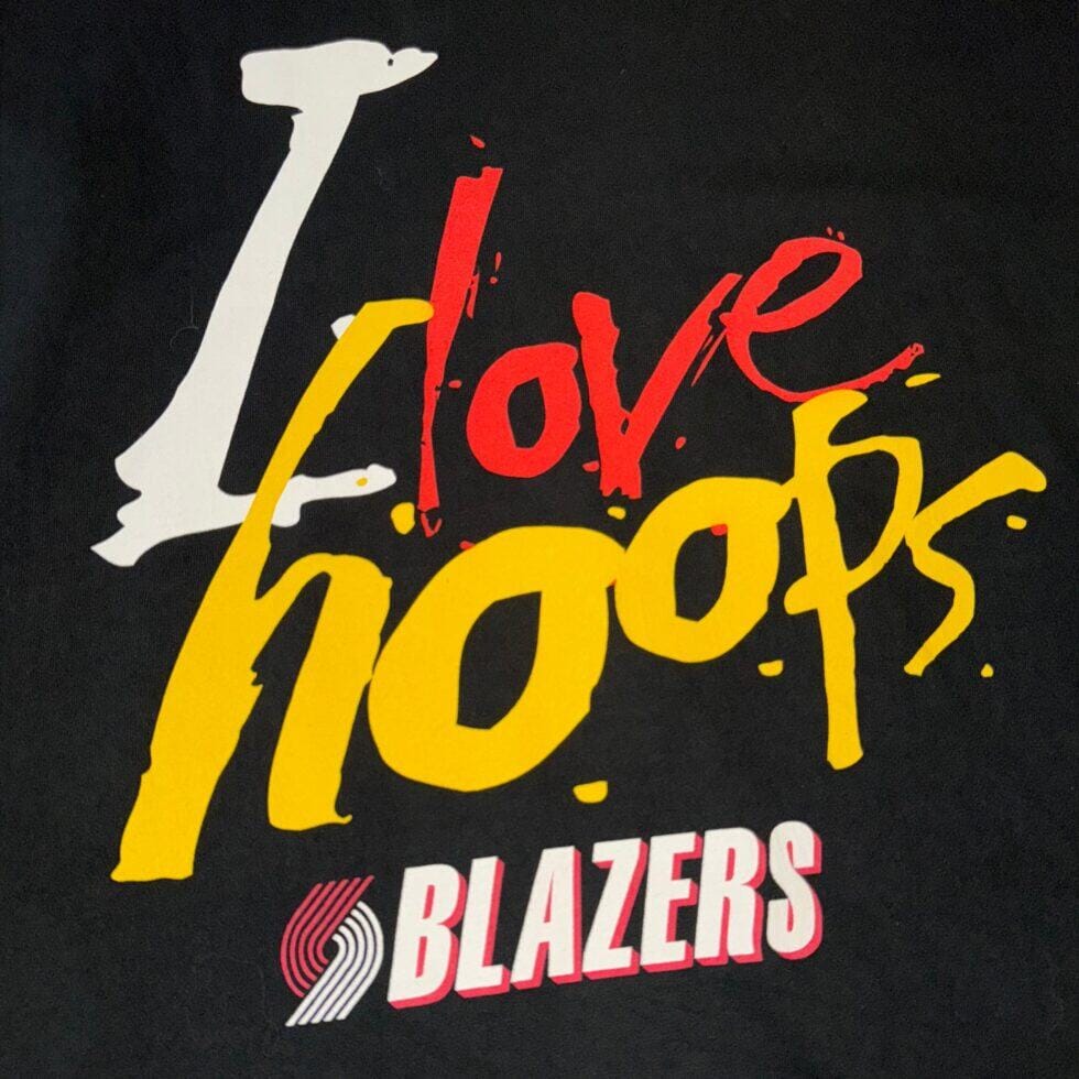 FOTL Portland Trail Blazers “I love Hoops” Tee Sz XL - Image 3
