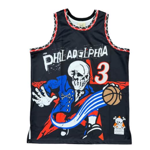 NWT Philadelphia 76ers Allen Iverson Skull Jersey Sz L