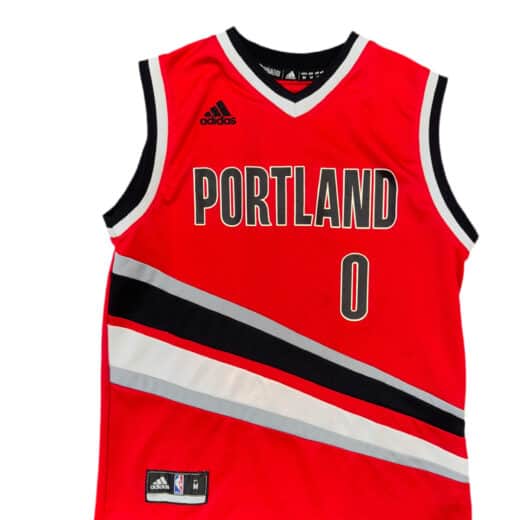 Adidas Red Portland Trail Blazers Dame Jersey Sz YM