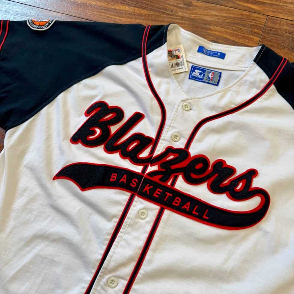 Starter 90's Blazers Baseball Button Up Jersey Sz XL - Image 6