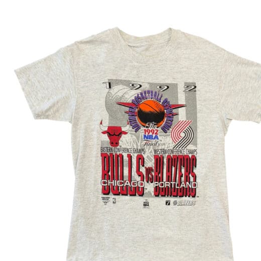 Logo 7 Grey 1992 Bulls vs. Blazers Tee Sz L
